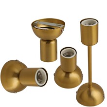 铜本色加长E27螺口陶瓷灯头E27转E27变-E27灯饰配件