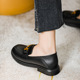 2024 New Thick Sole Small Leather Shoes Women's English Style Lefu Shoes Metal Buckle Flat Sole Single Shoes Large Women's Shoes 41-43