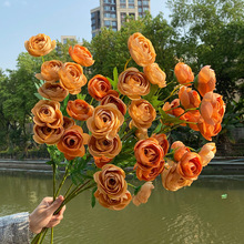 7头新款秋色露莲广州批发市场仿真花绢花批发婚庆花婚礼花桌面花