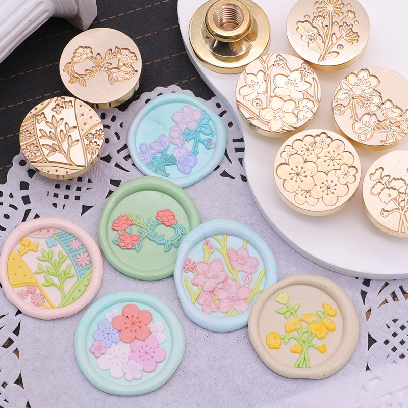 Cabeza de sello de pintura de fuego cabeza de cobre de planta verde patrón confeccionado sobre sellado cera sello de pintura de fuego Cabeza Fábrica al por mayor