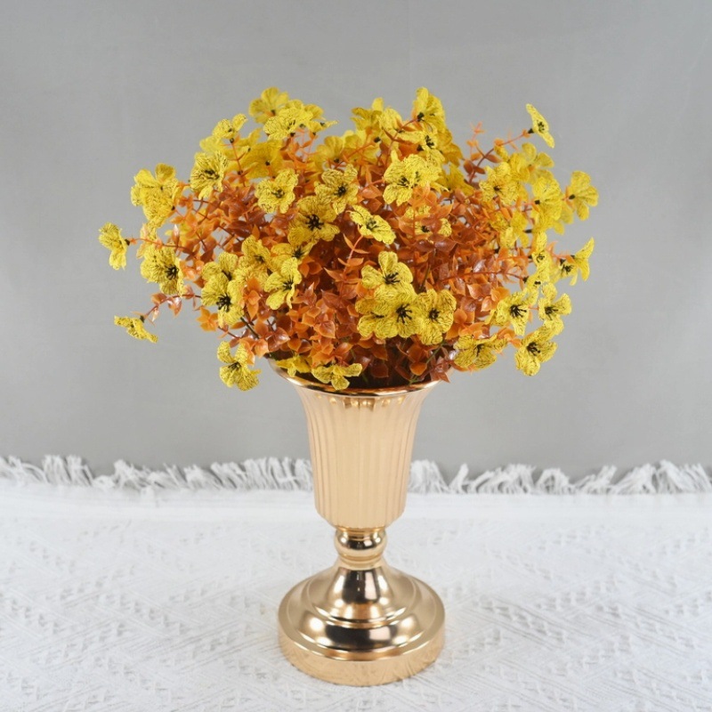 Amazon otoño flor artificial flor falsa artificial 7 tenedores eucalipto color otoñal violeta traje decoración flor decorativa