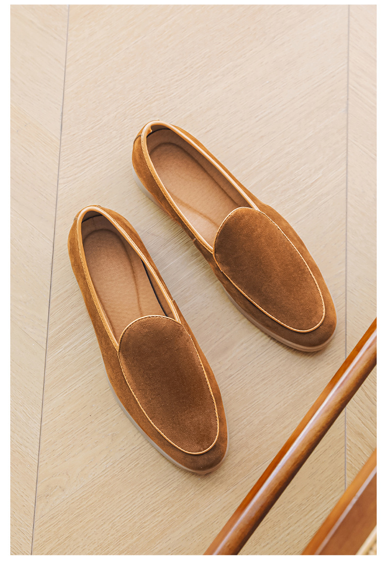 Men's Shoes Formal Shoes Spring New Loafers One Foot Stirrup Soybean Shoes_vogvips.com