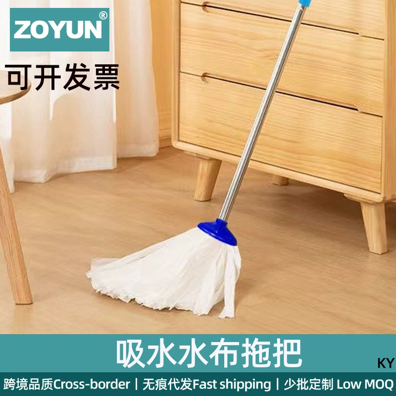 Бесплатная доставка нетканой швабры для домашнего и коммерческого использования, оптовая продажа традиционной впитывающей хлопчатобумажной швабры с длинной ручкой и круглой головкой.