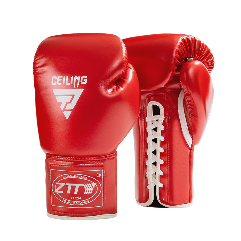 Guantes de boxeo con cuerda personalizados ZTTY nuevos guantes de boxeo PU de cuero brillante entrenamiento Sanda lucha lucha guantes de alta gama