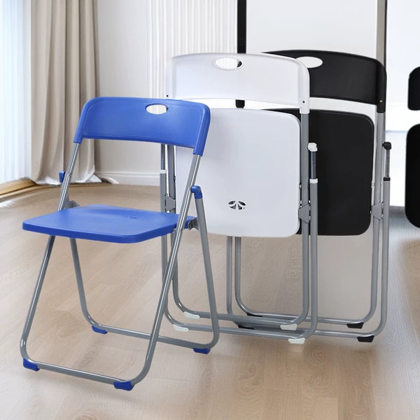 Plastic Folding Chair, Home Dining Chair, Training Chair, Conference Chair, Office Chair, Portable Stool with Backrest, Dormitory Rental, Outdoor Use