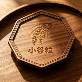 定制木质托盘八角回纹盘胡桃木托盘烧烤餐盘点心小吃水果面包茶盘
