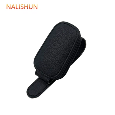 Multifunctional Car Glasses Clip Car Glasses Frame Leather Car Sun Visor Storage Glasses Clip New Style (Car Glasses Clip/Bill Clip) - magnetic-glasses-clip-black