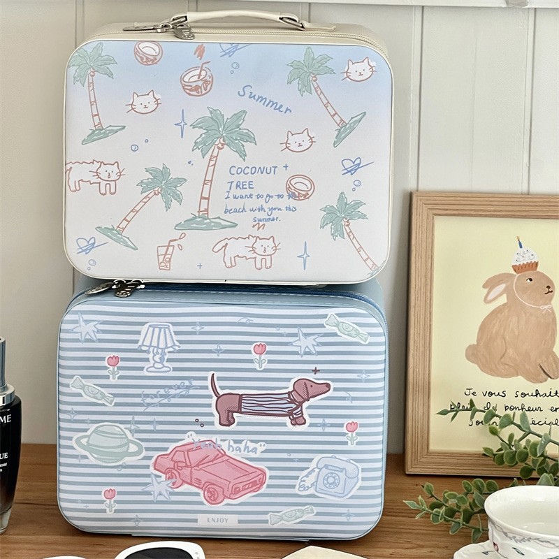 Bolsa de cosméticos linda 2025 nueva caja de almacenamiento de bolsa de lavado de viaje portátil portátil de gran capacidad para mujer