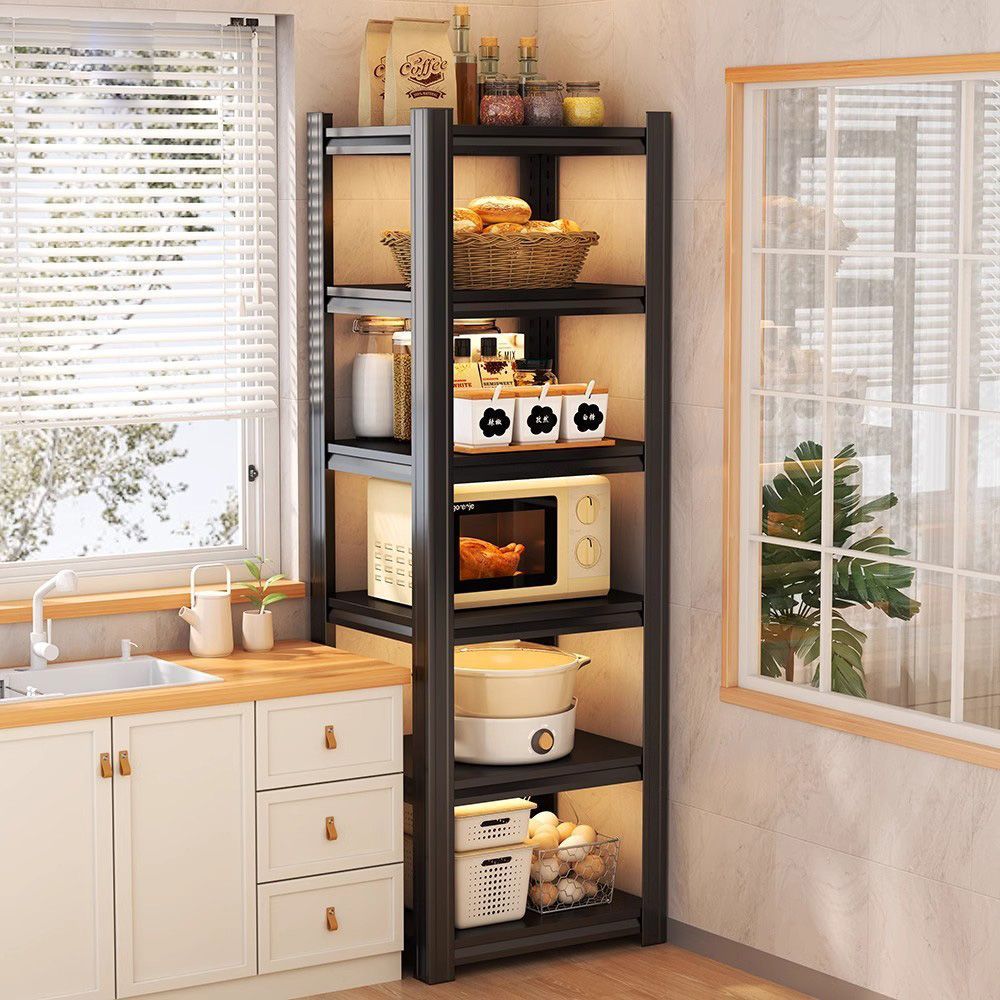 New Kitchen Storage Rack Sideboard Kitchen Cabinet Microwave Oven Pots and Bowls Storage Rack Fence Thickened Multi-Layer