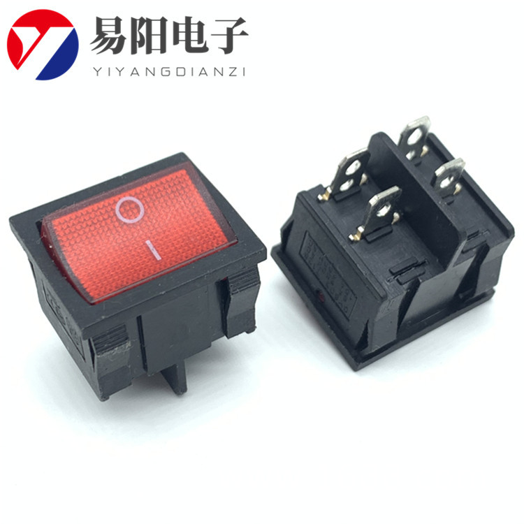 船型开关 KCD5翘板开关 方形开关 21*24mm方形带灯电源开关