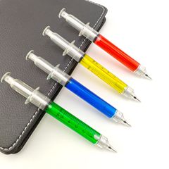 メーカー模造注射器形状自動鉛筆スケール付きマルチカラークリエイティブ学生文具用品会社ギフト卸売