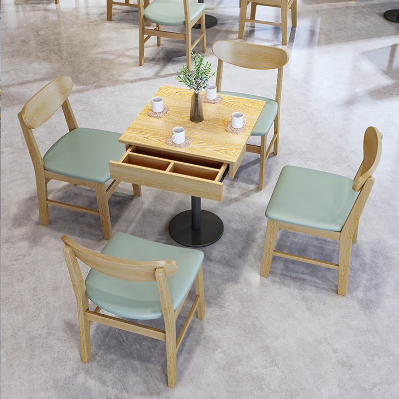 Restaurante personalizado restaurante café leche té hamburguesas tiendas de agua azucarada contra la pared asiento de sofá mesas y sillas combinación de muebles comerciales