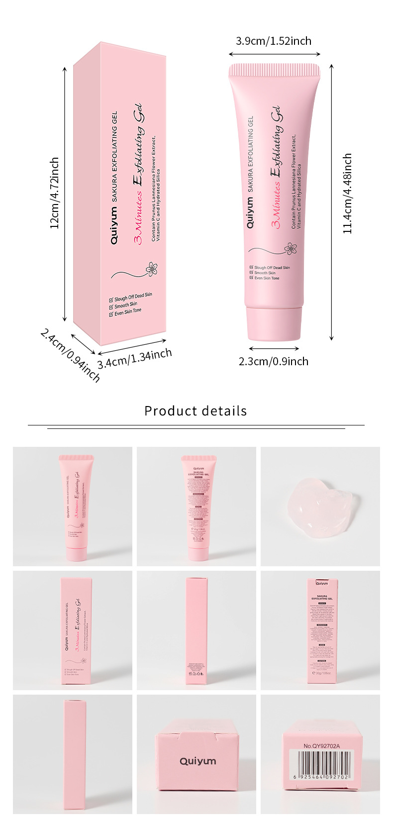 Cross-border version QUIYUM Cherry Blossom Keratin Gel 30g (Color Box) Facial Pore Cleansing Keratin Manufacturer undefined