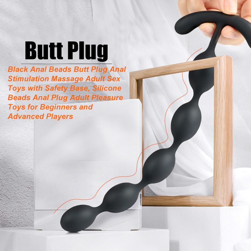 Silicone Anal Bead Toy, Wearable Design for Adults, Black YN-906 — detail image 4