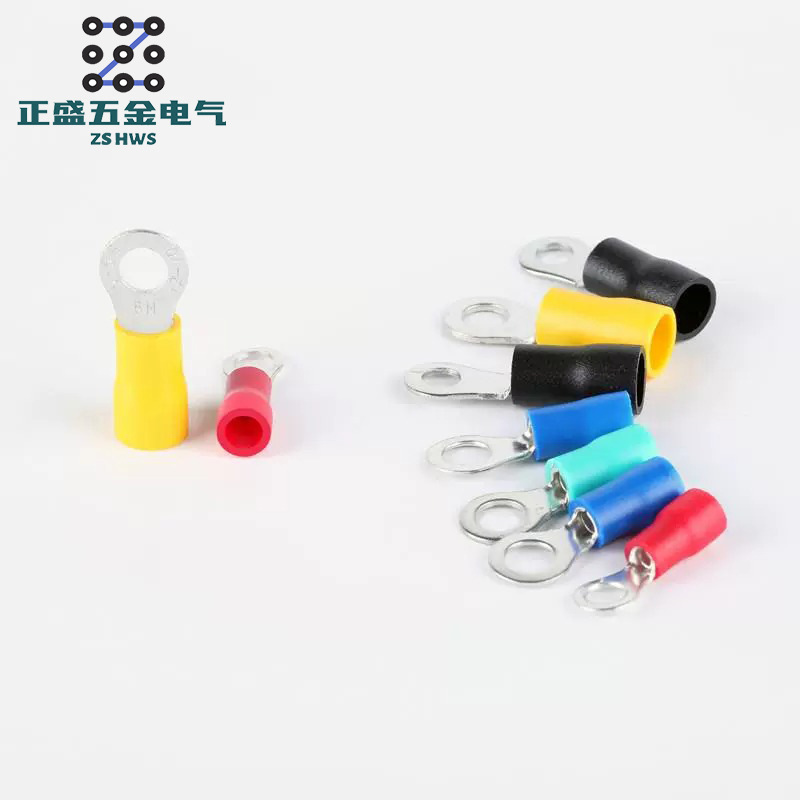 纯铜加厚RV圆形预绝缘冷压端子o型接线端子铜鼻子黄铜4-6平方国标