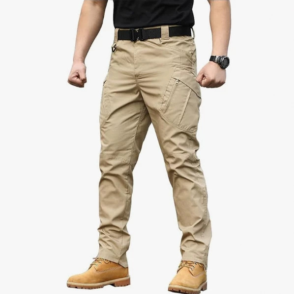 Cross-border men's outdoor sports golf pants, quick-drying, waterproof, long outdoor sports pants with multiple pockets and a zipper