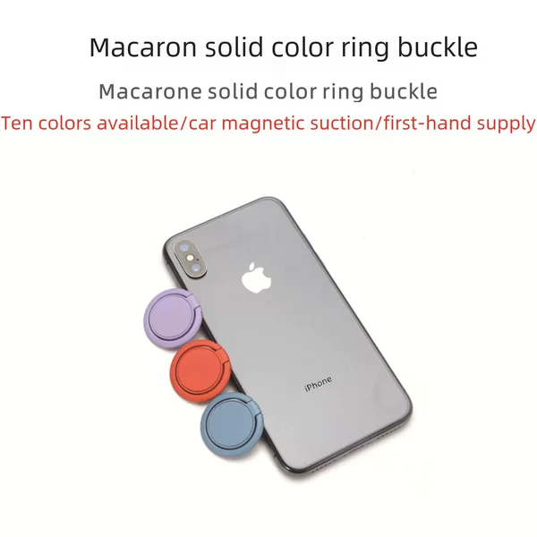 Macaron Desktop Ring Buckle Car Magnetic Paint Metal Mobile Phone Ring Back Sticker Holder Wholesale Custom Printed Logo