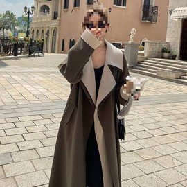 长款风衣外套女春秋新款韩系感超好看赫本气质大衣冬季图片色