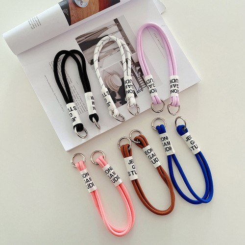 Mobile phone case lanyard long and short accessories shrink mobile phone elastic lanyard buckle diagonal across halter neck strap rope mobile phone rope