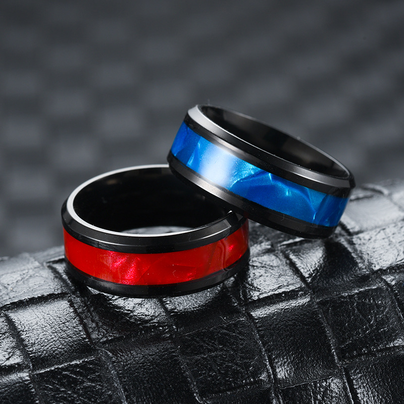 Wholesale Fashion Drip Oil Stainless Steel Couple Ring Nihaojewelry display picture 10