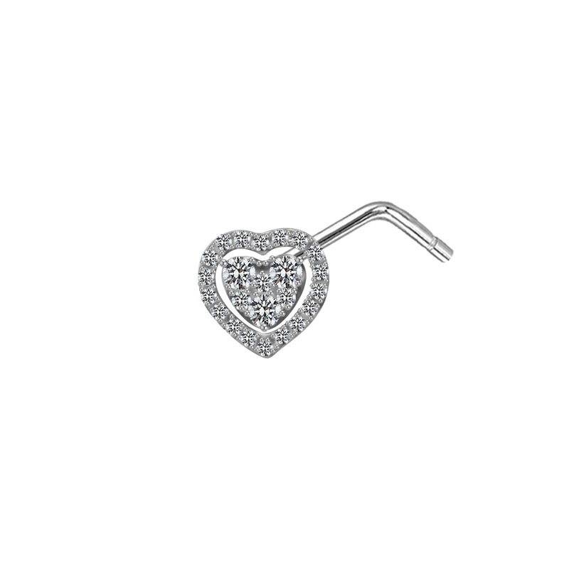 Nose Ring Classification Nose Rings & Studs Piercing Type Streetwear Fruit Heart Shape Stainless Steel Copper Plating Inlay Zircon Nose Ring
