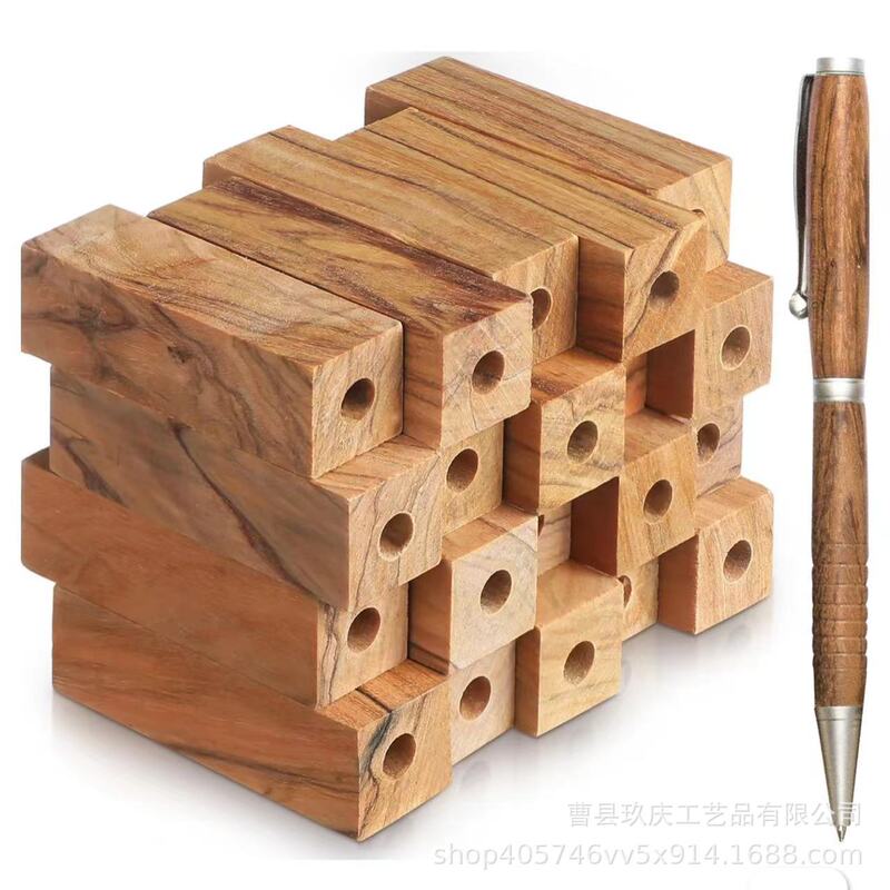 20 pre-drilled 7mm wooden pen blastoid for woodworking pen making supplies DIY crafts square wooden block