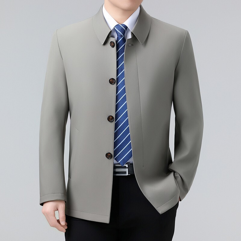Genuine Brand Men's High-Quality Jacket Autumn New Mulberry Silk Business Casual Simple Executive Coat Jacket