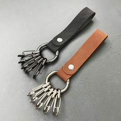 小衆個性金属キーホルダー男性高級レトロ革キーホルダー
