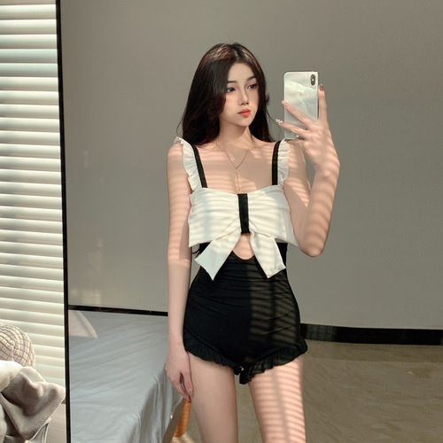 Women's one-piece swimsuit pure desire style sweet girl swimsuit hot spring conservative sexy swimsuit hot spring Instagram style beautiful back