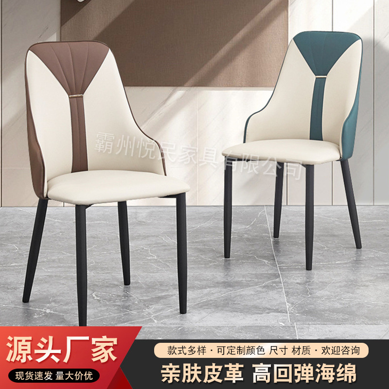 Light Luxury Chair, Dining Chair, Simple Home Leisure Negotiation Chair, Hotel Restaurant Cafe, Sales Office Wrought Iron Soft Chair
