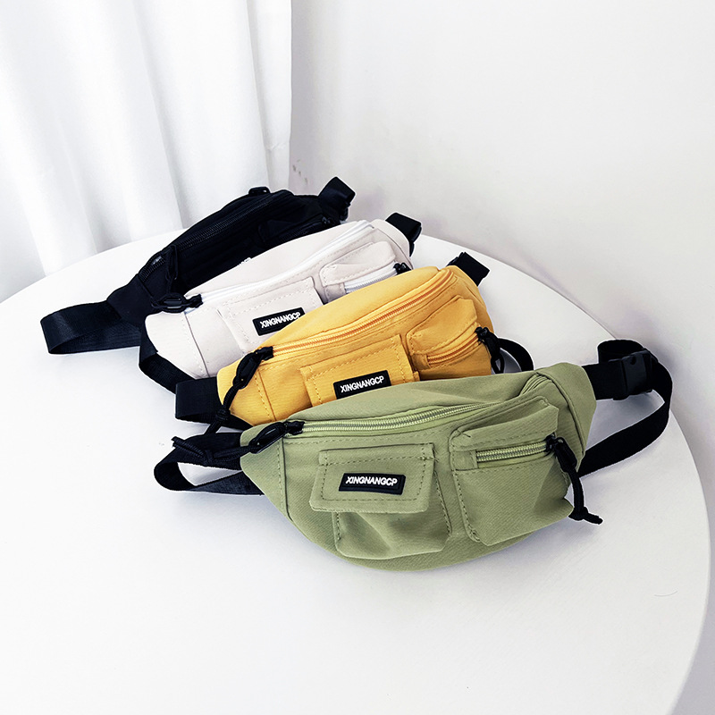 Children's Bag 2022 New Arrival Korean Style Cool Boy Letter Chest Bag Street Dance Trendy Cool Asymmetrical Design Baby Crossbody Small Bag