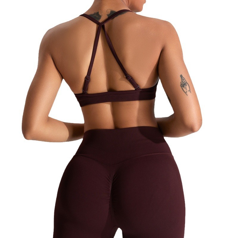 Europa y América nueva ropa de yoga sin costuras superior de las mujeres chaleco deportivo sujetador de yoga de secado rápido corriendo fitness belleza espalda ropa interior