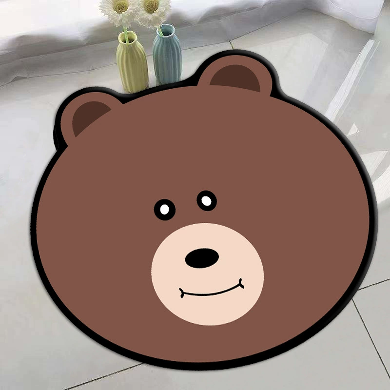 Мультяшная Bath Mat, 3D Face Blush Crystal Velvet, впитывающая влагу, разные размеры