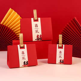新款结婚用喜糖盒高级感喜糖袋伴手礼糖盒空盒礼盒订婚用空盒批发