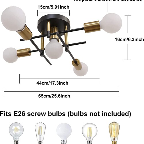 Cross-border creative light luxury ceiling lamp Nordic personalized iron multi-head branch study bedroom lighting home lighting