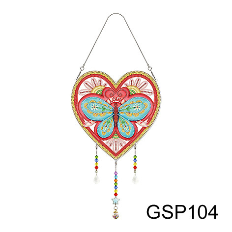 Diamante pintura Amazon transfronteriza DIY adornos de Navidad marca llena de diamantes 5d cristal mariposa diamante pintura viento carillones Decoración