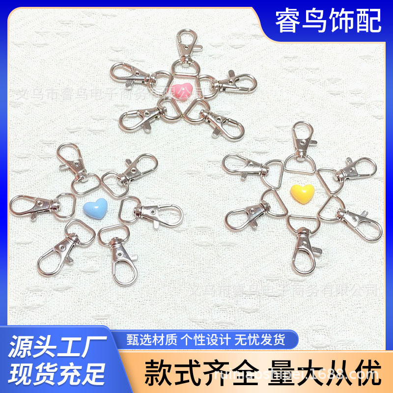 RN8007 factory direct plating metal dog key buckle accessories luggage hanging buckle pet hand spring buckle