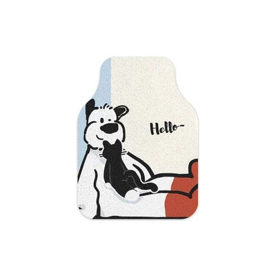 Cartoon cute pet silk loop car Avtomobil döşəmə paspasları - black-and-white-puppy-single-front-row-silk-loop-5060cm1969-2362