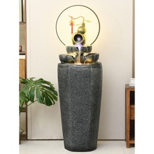 流水落地摆件循环水客厅招财风水轮电视柜旁办公室景观装饰加湿器