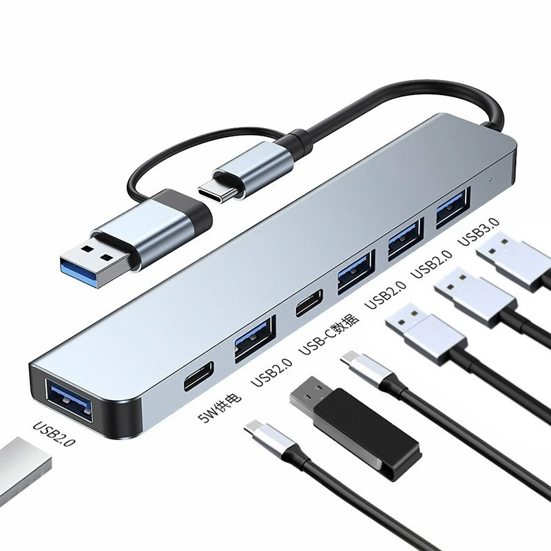 TYPE-C Байи Шици Бен Компьютерное расширение USB3.0 расширение один тянет восемь высокоскоростной USB SEV