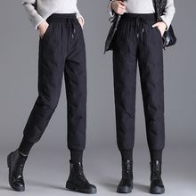 防水羽绒裤女外穿时尚高腰2025年新款加厚保暖防寒束脚女士棉裤冬
