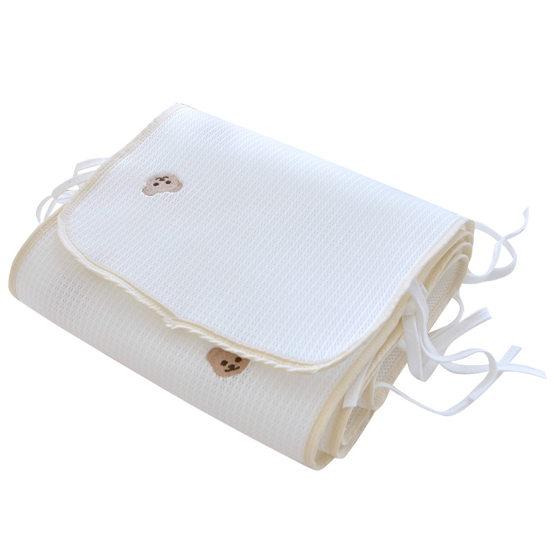 Circunferencia de cama de malla transpirable para bebés Verano recién nacido Cercas de amortiguación anticolisión para bebés Cojera de costura para niños Barandillas anticaídas