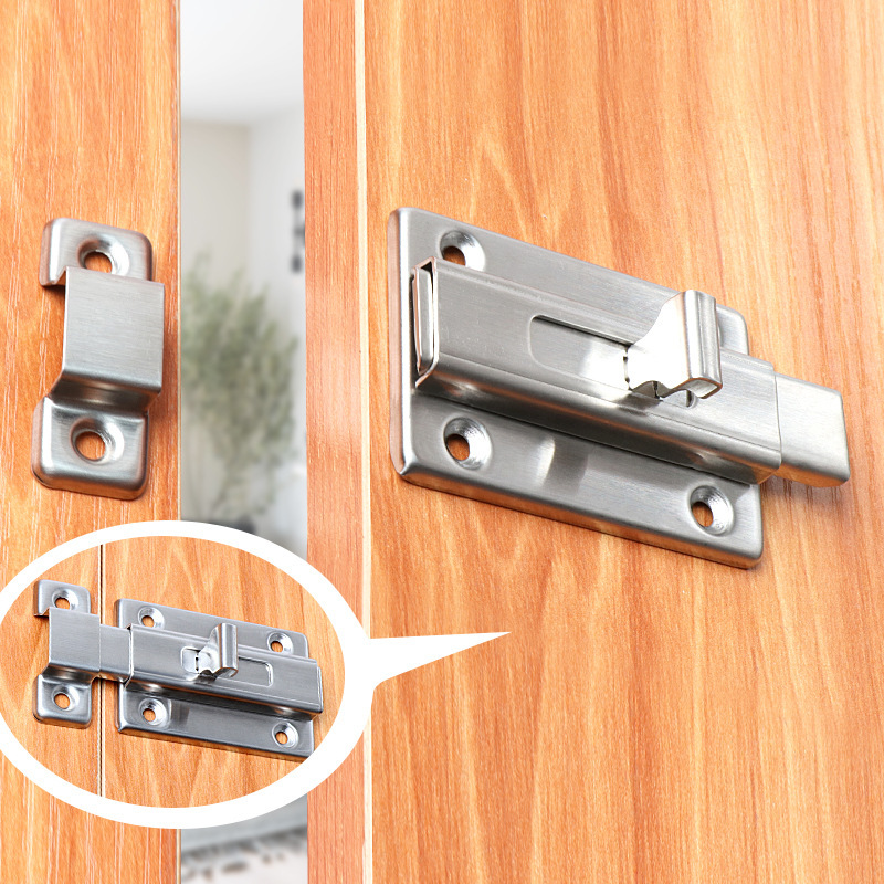 Cerradura de acero inoxidable engrosada puerta antigua puerta de baño cerradura izquierda y derecha puerta antirrobo doméstica manual image 3