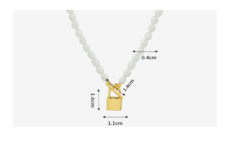 nouvelle serrure OT boucle perle titane acier pendentif collier plaqu or 18 caratspicture1