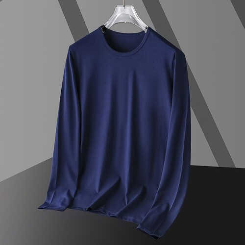 Men's Long-Sleeve T-Shirt Autumn 2024 New Round Neck Basic Top Fashion Casual Quick-Dry Sport Fit Top