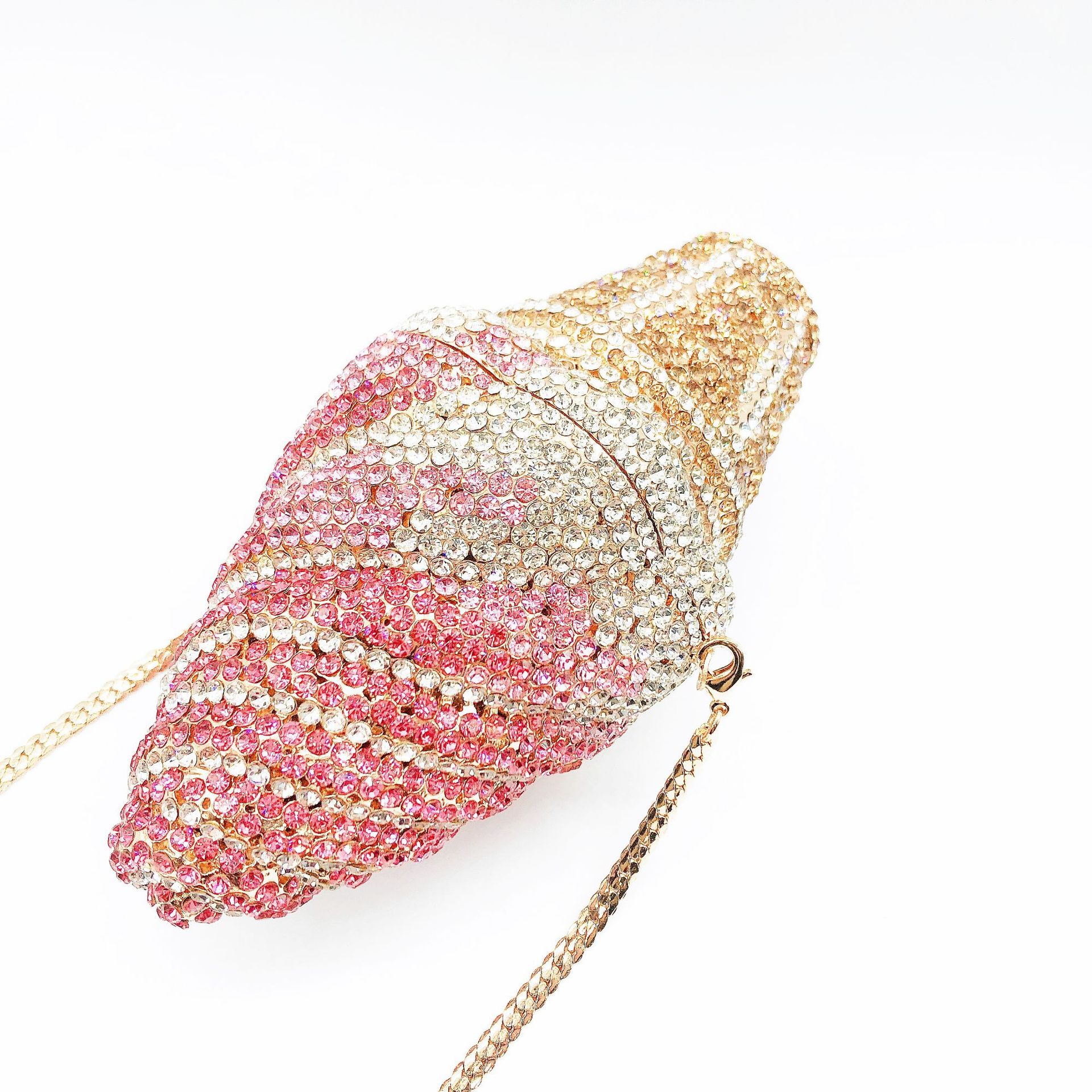 Túi clutch nữ đính đá dạ hội phong cách châu Âu — màu cầu vồng, Khoai môn tím, màu phấn, màu vàng chi tiết 9