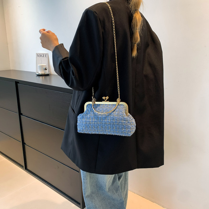 Borsa a catena alla moda Autunno Nuova tendenza Semplice borsa a tracolla Borsa a conchiglia Borsa a tracolla casual Borsa da donna_voghion.com