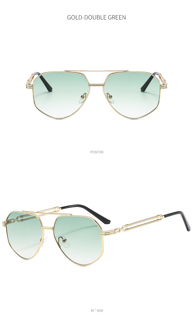 Occhiali da sole poligonali in metallo uomo e donna alla moda_voghion.com