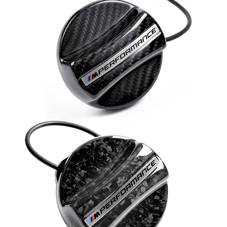 (2개) BMW 탄소 섬유 연료 탱크 캡 M 성능 MP 연료 탱크 경고 연료 캡 장식 페이스트 수정을 위해 적당한