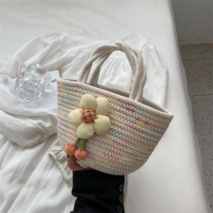 Foreign Trade Cross-border Entity Wholesale Bag New Women's 2022 Summer Portable Women's Bag Niche Design Casual Woven Bag